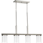 Mast Linear Chandelier - Brushed Nickel / Etched Glass