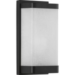 Linen Glass Sconce - Black / Etched Glass