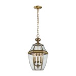Ashford Outdoor Pendant - Antique Brass / Clear