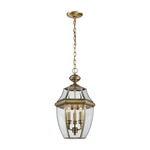 Ashford Outdoor Pendant - Antique Brass / Clear