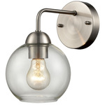 Astoria Wall Sconce - Brushed Nickel / Clear