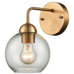 Astoria Wall Sconce - Satin Gold / Clear