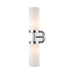 Pillar Bathroom Vanity Light - Chrome / White Glass