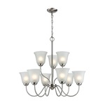Conway Township Chandelier - Brushed Nickel / White Glass