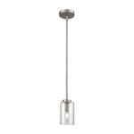 West End Pendant - Brushed Nickel / Clear