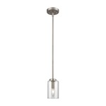 West End Pendant - Brushed Nickel / Clear