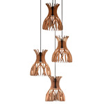 Domita Multi Light Pendant - Brown / Natural Wood