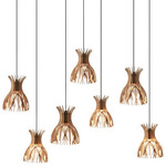 Domita Multi Light Spider Pendant - Brown / Natural Wood