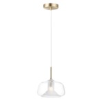 Deuce Pendant - Satin Brass / Clear