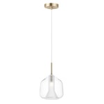 Deuce Pendant - Satin Brass / Clear