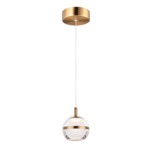 Swank Mini Pendant - Natural Aged Brass / Clear / Frosted