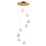 Swank Multi Light Pendant - Natural Aged Brass / Clear / Frosted