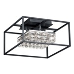 Zephyr Ceiling Light Fixture - Black / Crystal