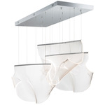Rinkle Linear Multi Light Pendant - Polished Chrome / Clear Patterned Acrylic