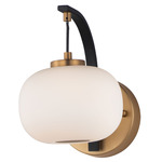 Soji Large Wall Sconce - Black / Gold / Satin White