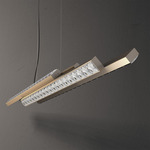 Aura Linear Pendant - Satin Gold / Krek Transparent