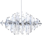 Facets Oval Chandelier - Polished Chrome / Optical Acrylic