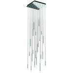 Steelos Modular Square Multi-Light Pendant - Polished Chrome / Frosted