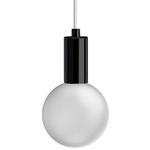 Acrylic Globe Pendant - Matte Black / Frosted