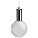 Acrylic Globe Pendant - Polished Chrome / Frosted