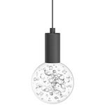Globe Small Multiport Pendant - Black / Bubbles