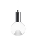 Globe Small Multiport Pendant - Polished Chrome / Clear