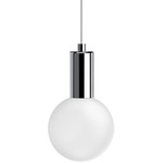 Globe Small Multiport Pendant - Polished Chrome / Frosted