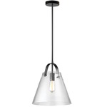 Glass Pail Pendant - Black / Clear