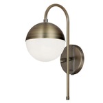 Dayana Arched Wall Sconce - Antique Brass / Opal White