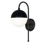 Dayana Arched Wall Sconce - Matte Black / Opal White