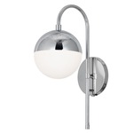 Dayana Arched Wall Sconce - Polished Chrome / Opal White
