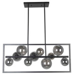 Glasgow Frame Linear Pendant - Matte Black / Smoke / Smoke