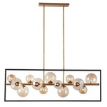 Glasgow Frame Linear Pendant - Vintage Bronze / Matte Black / Champagne / Champagne