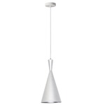 Helsinki Cone Pendant - Matte White / Silver / Silver