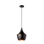 Helsinki Bell Pendant - Matte Black / Gold / Gold