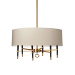 Langford With Shade Chandelier - Cream / Vintage Brass