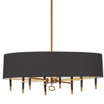 Langford Linear Chandelier With Shade - Vintage Bronze / Black / Black