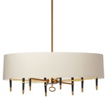 Langford Linear Chandelier With Shade - Vintage Bronze / Cream / Cream