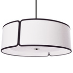 Notched Drum Pendant - Black / White