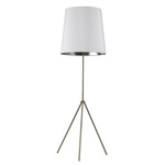 Tripod Floor Lamp - Satin Chrome / White / Silver