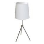 Tripod Table Lamp - Satin Chrome / White