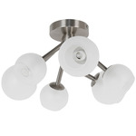 Tanglewood Semi Flush Ceiling Light - Satin Chrome / Frosted