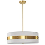 Willshire Pendant - Aged Brass / White