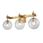 Courcelette Bathroom Vanity Light - Venetian Brass / Clear