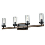 Okanagan Bathroom Vanity Light - Graphite / Birchwood / Clear