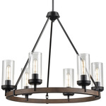 Okanagan Chandelier - Graphite / Ironwood / Clear