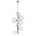 Courcelette 7 Light Pendant - Chrome / Clear