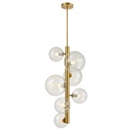Courcelette 7 Light Pendant - Venetian Brass / Clear