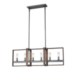 Blairmore Linear Pendant - Graphite / Ironwood / Clear