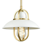 Peggys Cove Mini Pendant - Matte White / Venetian Brass